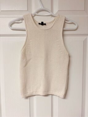 DYNAMITE Cream Striped Knit Tank, Size XS